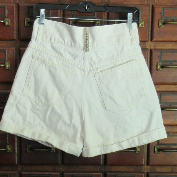 Ivory Denim Cuffed Shorts EXP JEANS 9/10 - Picture 3 of 5